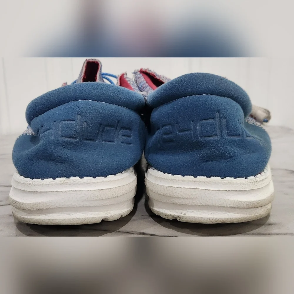 Hey Dude Wally sox funk blue red slip on shoes men's size 13